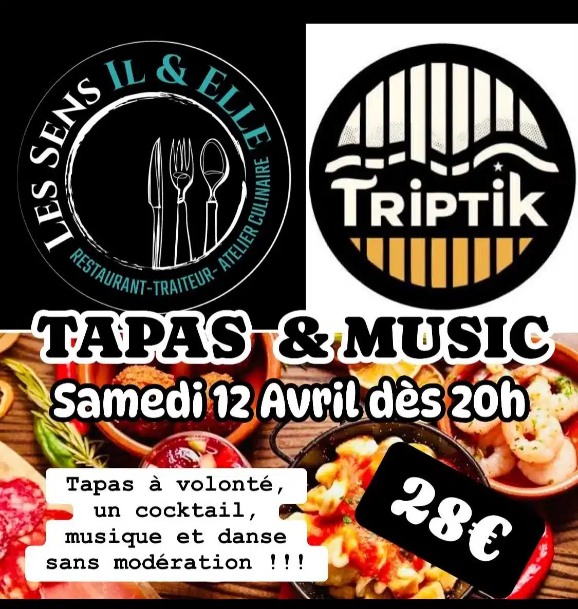 Assortiment de tapas faits maison sur table avec ambiance chaleureuse et bougies rouges – Les Sens Il & Elle à Pignan